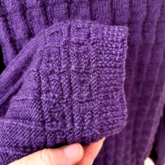 HANDKNIT COZY CARDIGAN purple large - Picture 8 of 8